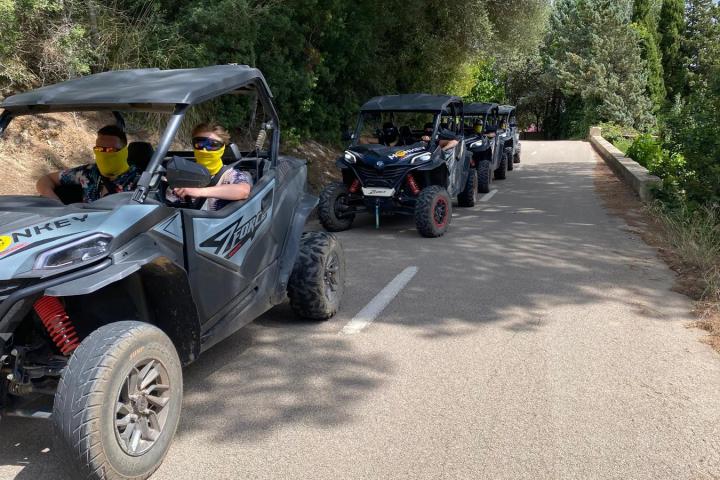 a motorcycle parked on the side of a road
